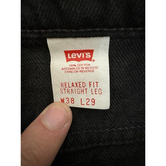 Vintage Levis 553 Jeans Mens 38x29 Black Denim Relaxed Straight Fit 1997 USA NWT - Picture 5 of 10